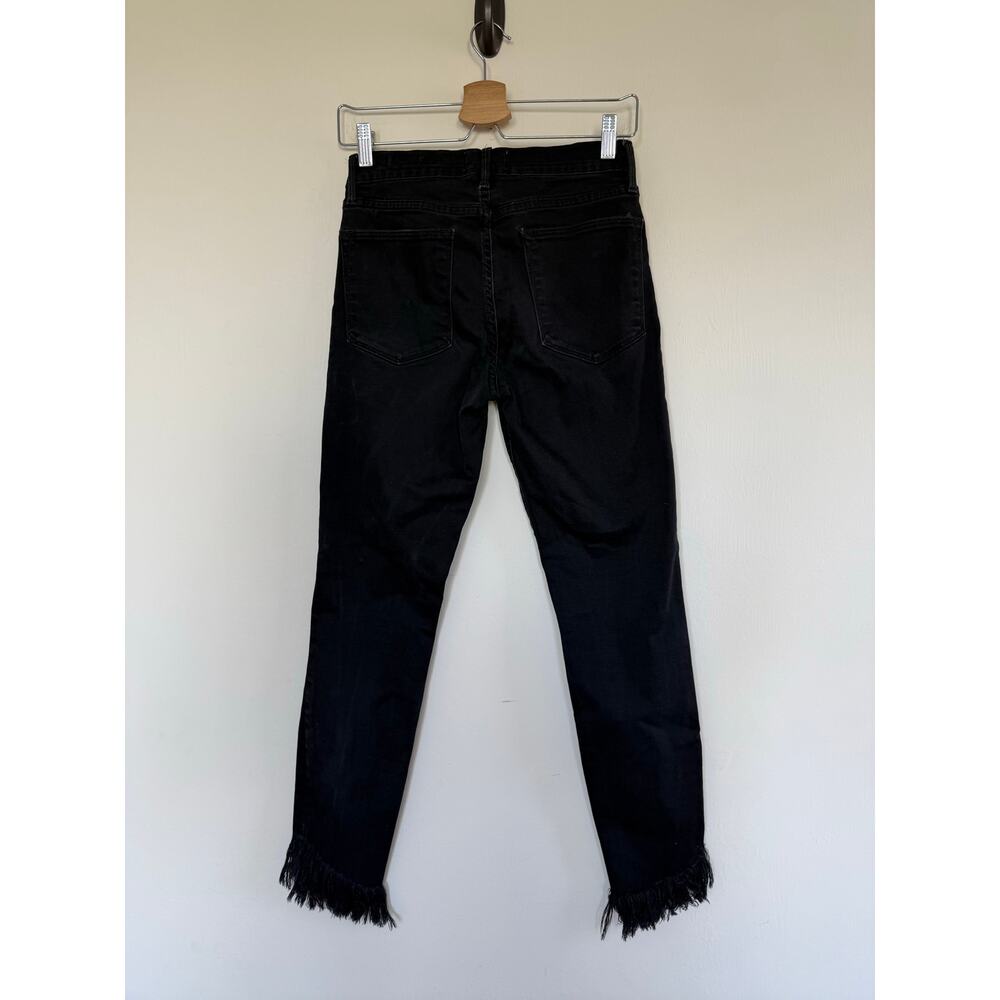 FRAME DENIM Le High Skinny washed black slim fringe hem denim jeans - Picture 6 of 6